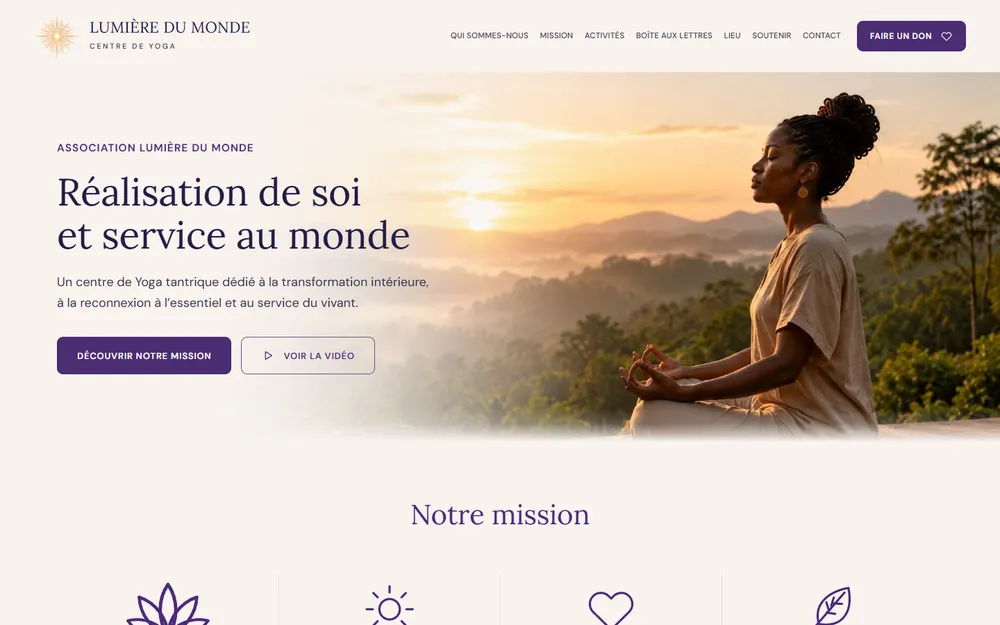 Aperçu du site Lumière du Monde