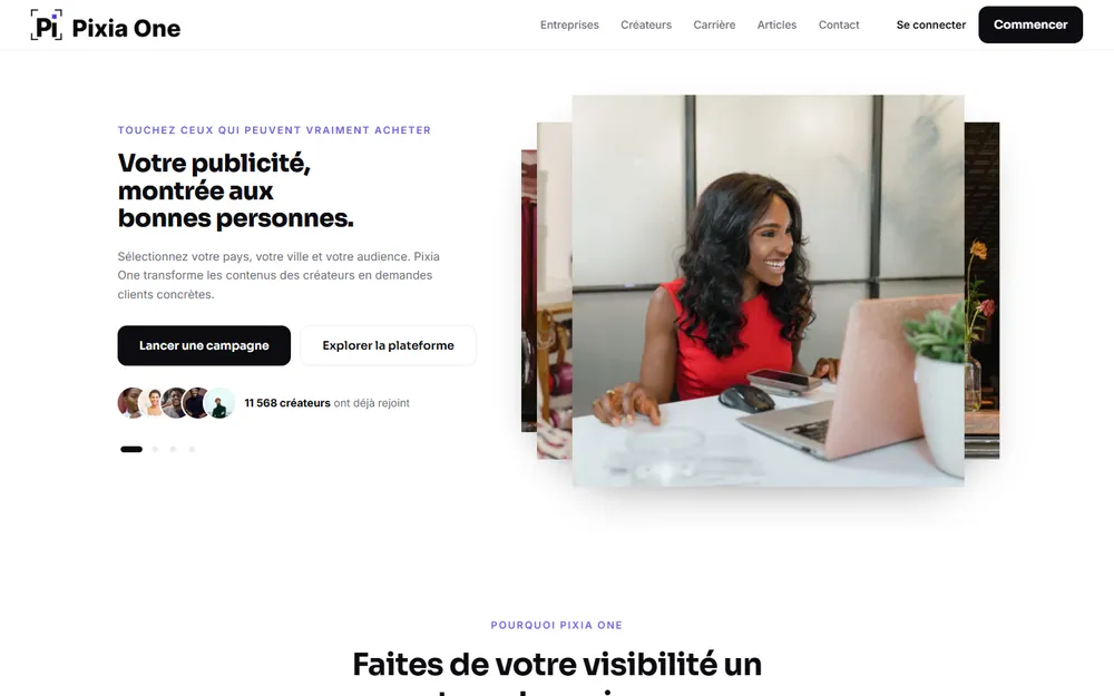 Aperçu du site Pixia One