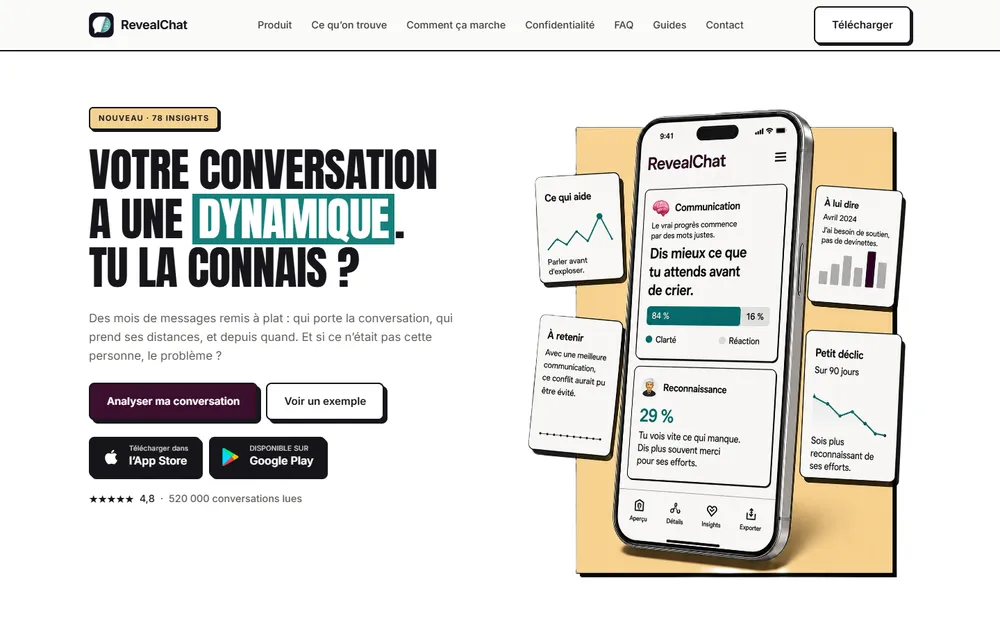Aperçu du site RevealChat